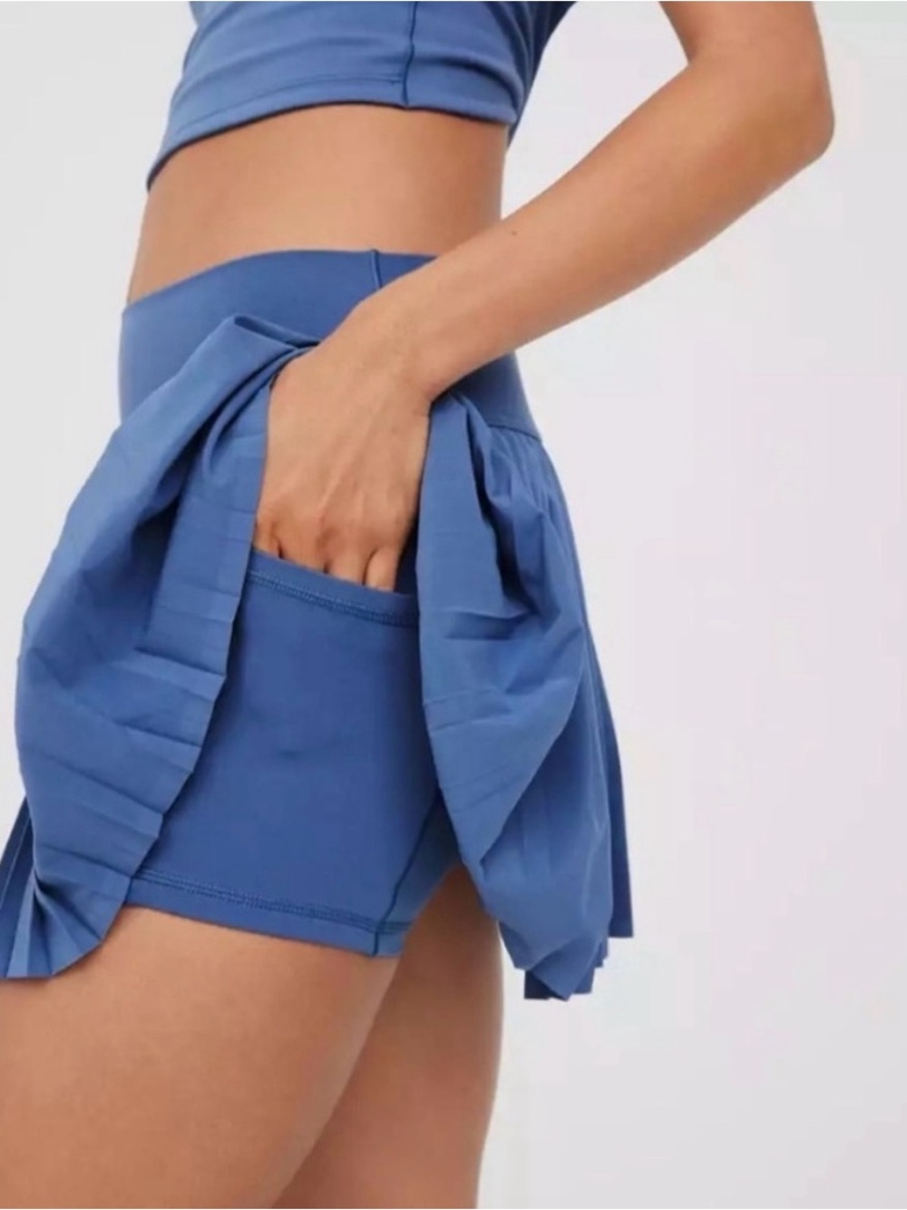 OFFLINE by Aerie Pleated Active Skort in marbled Blue - 2 phone pocket - Picture 5 of 8